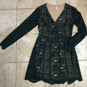Xhiliration GREEN Lace Dress